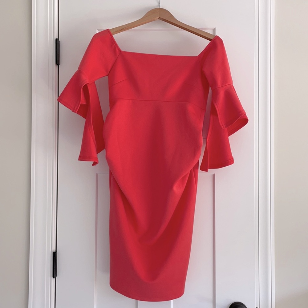 Maternity ASOS Flutter Sleeve Midi Dress Sz 4
